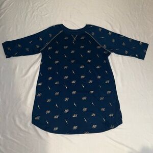 Harry Potter Women's Long Sleeve Blue Nightgown Size Large
